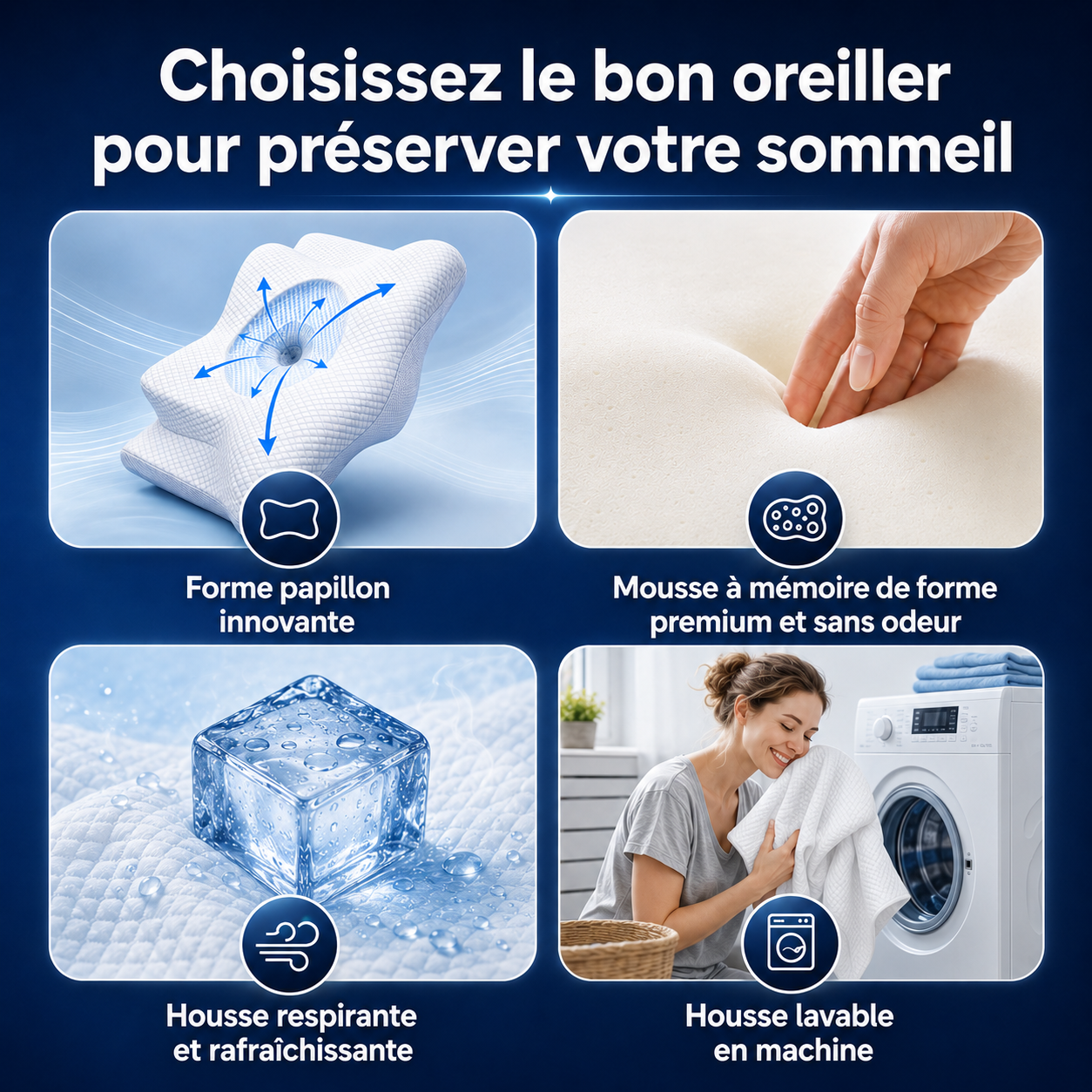 Oreiller à mémoire de forme Solmarea